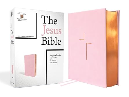 The Jesus Bible, NIV Edition, Leather soft over Board, Pink, Comfort Print: Sixty-Six Books. One Story. All About One Name.